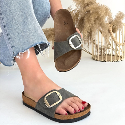 Zooy Yeşil Nubuk Terlik