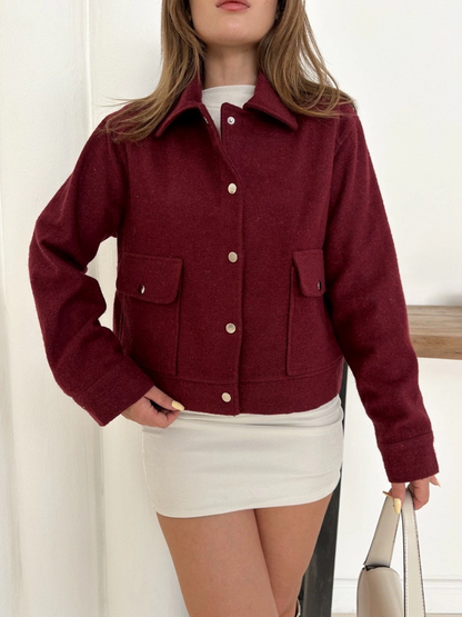 Zr model kaşe ceket bordo st255807